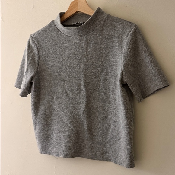 Gray Women's Wool Crop Top - Picture 2 of 2